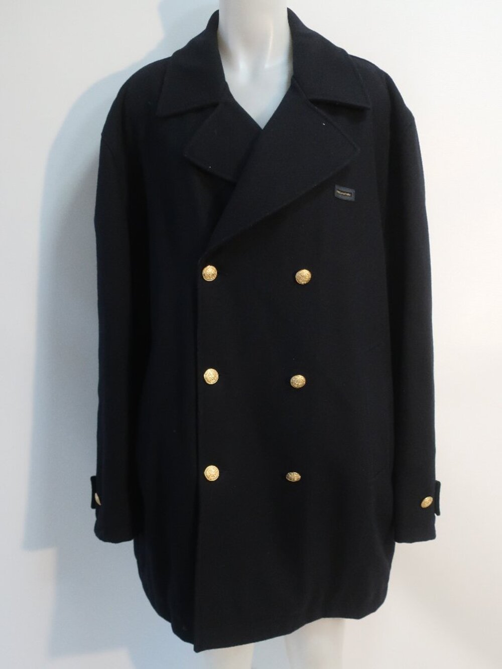 Mens Paul & Shark Navy Blue (Item- 23) Pure Wool Double Breasted Pea Coat 2XL